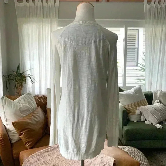 Anthropology Moth white and blue plaid layered long sleeve top - Picture 5 of 7